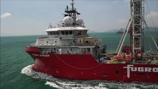 Fugro Voyager geotechnical drilling vessel [upl. by Rehpotsrik]