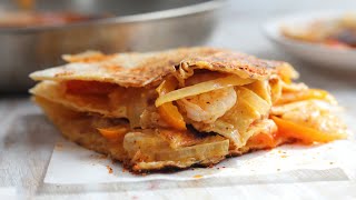 Spicy Chipotle Shrimp Quesadillas Recipe [upl. by Tenom]