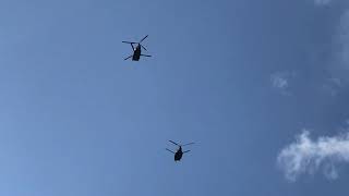 PEGASUS Flt of 2x Chinooks w President Zelensky [upl. by Okiek]