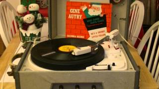 1961 GARRARD 4HF STEREOMASTER TUBE PORTABLE HIFI  HERE COMES SANTA CLAUS  GENE AUTRY [upl. by Yesteb]