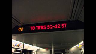 Various R160 N To Times Sq42 St Announcements [upl. by Esirtal]