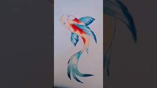 Easy way to draw a fish 🐰 art easywaytodraw fish watercolor markers watercolourpencils color [upl. by Ahseia]