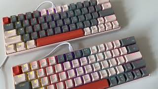 T60 wired Mechanical Keyboard 63 Keys Keycaps RGB Wired Mechanical Keyboards For Tablet PC [upl. by Efi109]