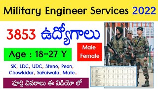 Military Engineer Services Recruitment 2022  MES Recruitment 2022  3853 Vacancies  DefenceDarling [upl. by Vivyan]