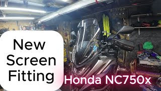 Fitting new windshield Honda NC750x DCT [upl. by Mose209]