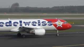 Edelweiss Air beim StartFlughafen Düsseldorf [upl. by Keviv]