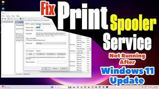 How To Fix Print spooler Service Not Running After Windows 11 Update [upl. by Romeon]