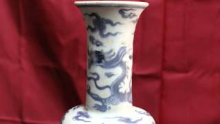 12 Antique Chinese porcelain Yuan Dynasty vase 3 claw dragon [upl. by Pentheas]