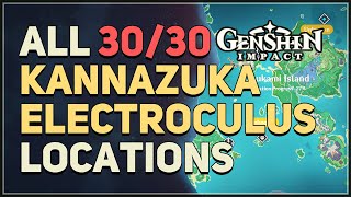 All 30 Kannazuka Electroculus Locations Genshin Impact [upl. by Polly]