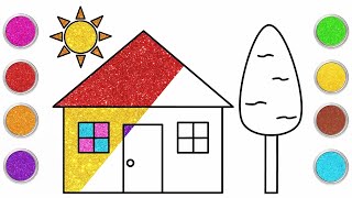 🏠How to Draw a House Step By Step  Draw picture of a house  Easy Drawing for Kids [upl. by Evod]