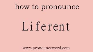 Liferent How to pronounce the english word Liferent Start with L Learn from me [upl. by Eneles]