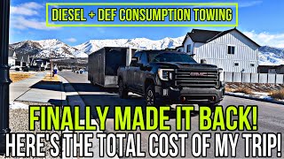 Heres How Much Diesel amp DEF Cost Towing 9k Race Trailer Cross Country With My 2023 GMC Sierra 3500 [upl. by Ayocal]