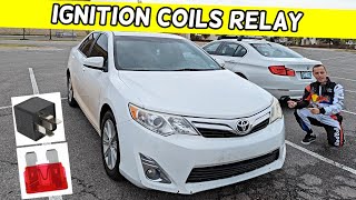 TOYOTA CAMRY IGNITION COIL RELAY LOCATION IGNITION COILS RELAY 2012 2013 2014 [upl. by Ilil]