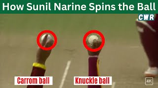 Sunil Narine Bowling Analysis  How Narine Spins the Ball  Carrom Knuckle and Doosra [upl. by Olatha]