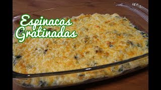 ESPINACAS GRATINADAS  RECETA FÁCIL Y RÁPIDA [upl. by Eizle]