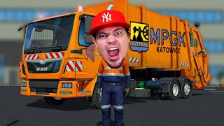 Moja NOWA PRACA jako ŚMIECIARZ w KATOWICACH MPGK Katowice 🚚🗑️ Symulator Śmieciarza [upl. by Burroughs]