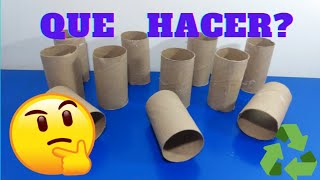 4 ideas FACILES Y HERMOSAS con tubos de papel higiénico  manualidades con tubos de cartón [upl. by Kinna]