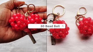 How to make a Beaded Keyholder 30 beaded ball design [upl. by Edythe]