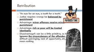 Purposes of Sentencing 2  Retribution and Rehabilitation [upl. by Colyer]