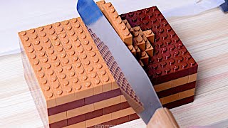 Lego Chocolate Cake  Lego In Real Life 10  Stop Motion Cooking amp ASMR [upl. by Kotta]