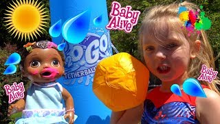 BABY ALIVE has FUN in the SUN The Lilly and Mommy Show POOL PARTY The Toytastic Sisters [upl. by Zevahc]