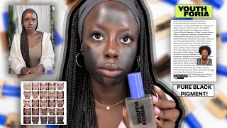 YOUTH FORIA CALLED OUT FOR USING PURE BLACK PIGMENT FOR FOUNDATION SHADE [upl. by Nnylharas]