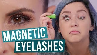 We Tried Magnetic Eyelashes Beauty Break [upl. by Eppesiug]