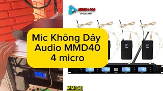 Micro không dây đeo tai Audio MMD40 kèm 1 đầu thu phát với 4 Mic nói song song sử dụng tại trường [upl. by Mayman]