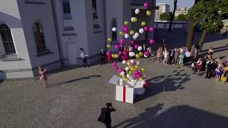 Pudło z Balonami a w nim balony z helem  Crazy Fun Atrakcje na wesele ślub Białystok [upl. by Carlotta41]