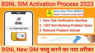 BSNL SIM Activation Process 2023  BSNL New SIM Chalu Kaise Kare  BSNL Tele Verification Problem [upl. by Paderna]