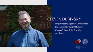 Steven Dubinsky Regional Certificate of Achievement for the 2024 Prime Minister’s Awards PMA [upl. by Isiad]