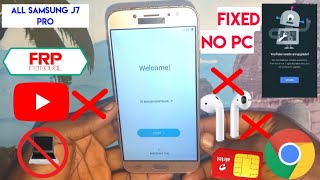 Samsung J7 Pro Frp Bypass 2022  SMJ730f Google Account Remove  No Sim No Pc Fix YouTube Update [upl. by Irrol]