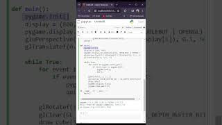 Creating a Rotating 3D Cube with Pygame and OpenGL  Python Graphics Tutorial python gamedev [upl. by Agneta]