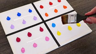 Set of 4 seasons painting  Tutorial Acrylic Step By Step [upl. by Nekcerb]