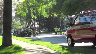 Rollover Intersection Crash at Dryden Avenue and Windsor Drive Arlington Heights [upl. by Urita]