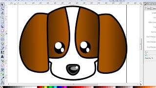 Inkscape Drawing Tutorial  How To Draw Cute Dog Using Inkscape [upl. by Atinek]