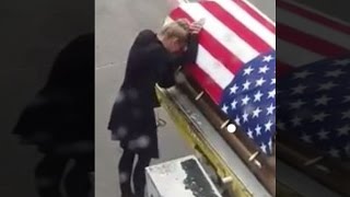 Wife Of Soldier Kisses His FlagDraped Coffin It Was Heartbreaking [upl. by Detta]