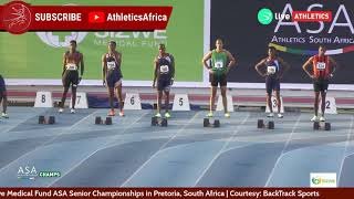 Akani Simbine wins 100m Men Final  Day 2 Sizwe Medical Fund  ASA TampF Championships 2021 [upl. by Cristal]