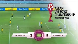 🔴 INDONESIA U16 VS AUSTRALIA U16 SEMIFINAL PIALA AFF 2024  ALL GOALS [upl. by Perkin]