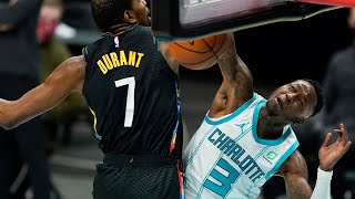 Hornets Defeat Nets Rozier Dunks Avoids Durants Chasedown 202021 NBA Season [upl. by Ellenrad]