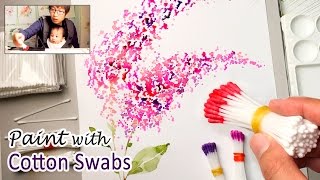 Cotton Swabs Painting Technique for Beginners  Basic Easy Step by step [upl. by Keating]