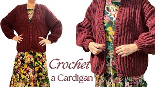 How to Crochet a Cardigan Easy Step by Step Tutorial [upl. by Amary]