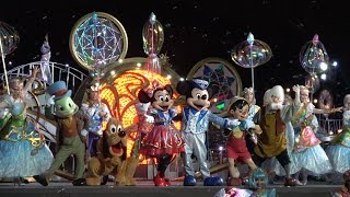 TDS 最終日夜回「クリスタルウィッシュジャーニー～シャインオン」ディズニー quotCrystal Wish JourneyShine Onquot on final day DisneySea [upl. by Annalla]