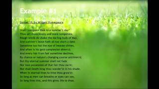 Examples of Sonnet Poems [upl. by Bordie631]