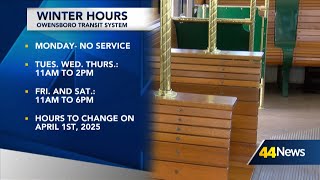 Winter hours for Owensboro Transit System set to start November 1st [upl. by Hinman]