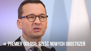 Koronawirus w Polsce Zakaz zebrań powyżej pięciu osób Morawiecki ogłosił SZEŚĆ nowych obostrzeń [upl. by Luann318]