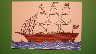 Lets Draw a Clipper Ship [upl. by Helban]