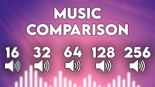 16 vs 32 vs 64 vs 128 vs 256 kbps MUSIC QUALITY DIFFERENCE [upl. by Linzer132]