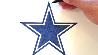 How to Draw the Dallas Cowboys Star Logo [upl. by Halle104]