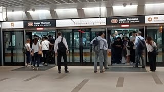 UNBOARDABLE Thomson East Coast Line during morning peak hours at Upper Thomson station [upl. by Ylebmik]